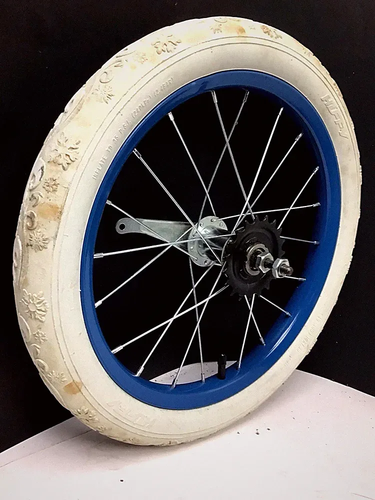 16" Bicycle Rear Blue Wheel Coaster Brake and 1.95 White Tire Kids Bike #X81