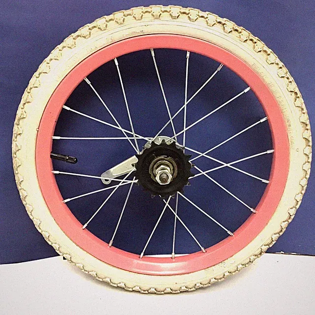 16" Bicycle Rear Pink Wheel Coaster Brake 1.75" White Tire Kids Bike #Pi16R