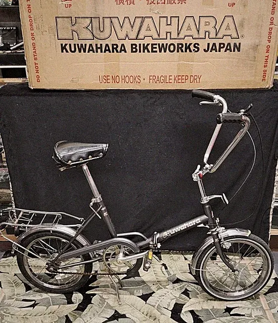 1980s Kuwahara FOLDING BIKE OLD SCHOOL 16" wheels Suntour Sugino Tange OG Stock