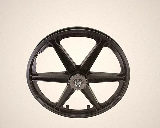 20" Bicycle Black BMX Style 6 Spoke Plastic Rear Coaster Brake Wheel