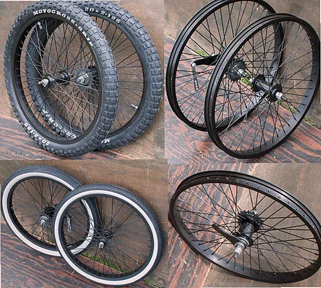 20" BMX / Stingray Bike WHEELS Tires Coaster Brake Hub Slick / Motocross Bicycle