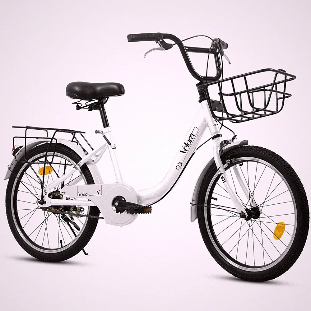 20 Inch Kids Bike Bicycle Coaster Brake & V-Brake,Chain Guard & Rear Rack White