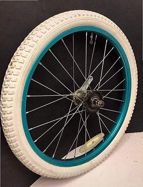 20" Rear Bicycle Blue Wheel Coaster Brake 2.125" White Tire Kids BMX Bike #X53