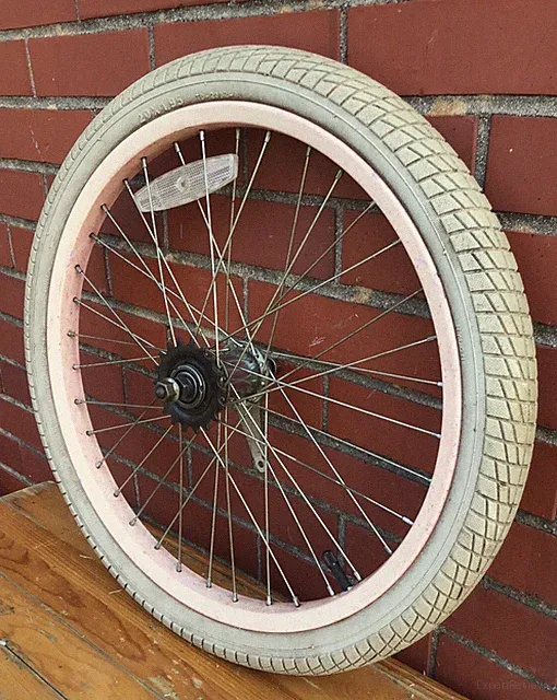 20" Rear Bicycle Pink Wheel Coaster Brake 1.95" White Tire Kids BMX Bike #G61