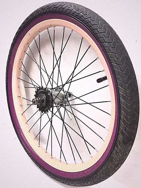 20" Rear Bicycle Pink Wheel Coaster Brake 1.95" White Tire Kids BMX Bike #J22