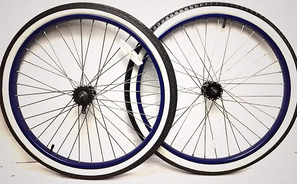 26" Cruiser Bike Blue Wheel Set Coaster Brake 2.125" Tires Beach Bicycle #B12