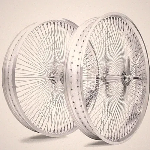 26"X3 Polished Fat Tires Rims 140 Spokes Wheel Set Coaster Brake 75mm Front Disc