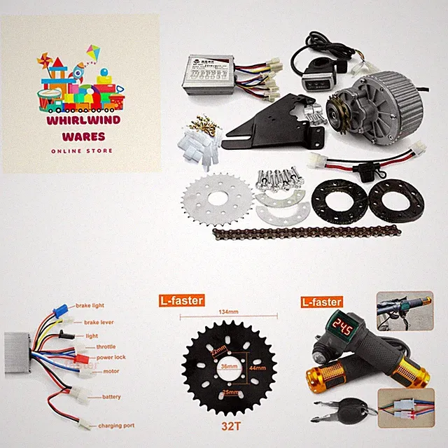 450W Electric Bike Left Drive Conversion Kit Can Fit Most of Common Bicycle U...