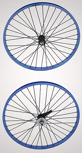 ALTALINE 26" X 2.125 CRUISER FRONT OR COASTER WHEEL 36 SPOKE 12G 3/8 AXLE BLUE.