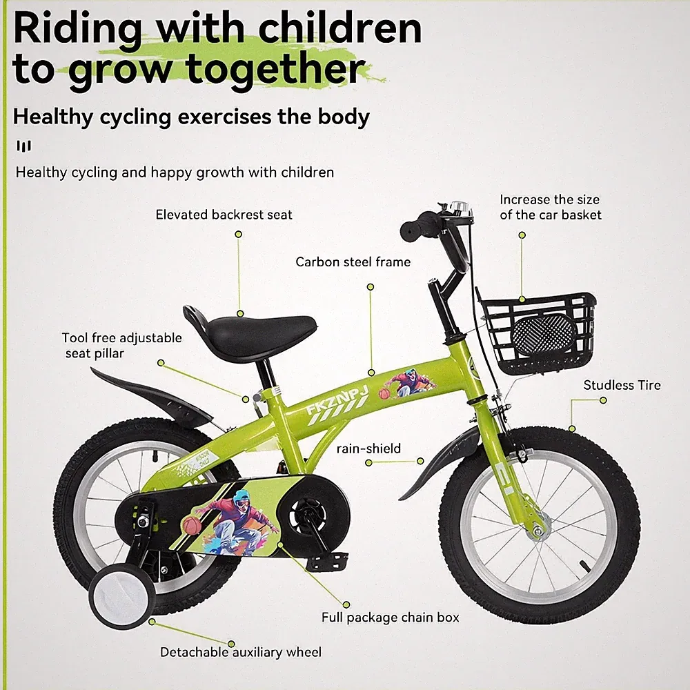 Children’s Outdoor Adventure Bike 18 Inch Kids Bicycle with Coaster and