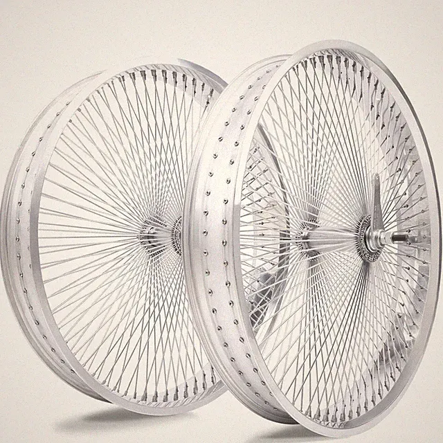 Chrome Polished Fat Tires Rims Wheel Set 26'' X 3 Aluminum Coaster Brake 140H