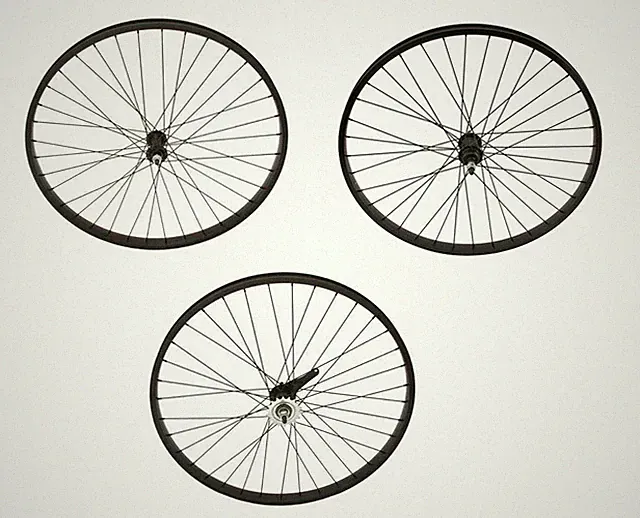 F&R 26" X 1.75 FRONT, COASTER OR FREEWHEEL ALLOY 36 SPOKE 14GAUGE 3/8 AXLE BLACK