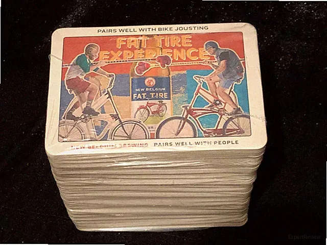 Fat Tire New Belgium Brewing Beer Coasters Postcard Set of 100 Bike Paris Racing