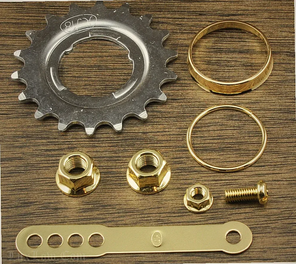 Gold Coaster Brake Hub Trim 18t SPROCKET AXLE NUTS STRAP Bicycle Lowrider Bike