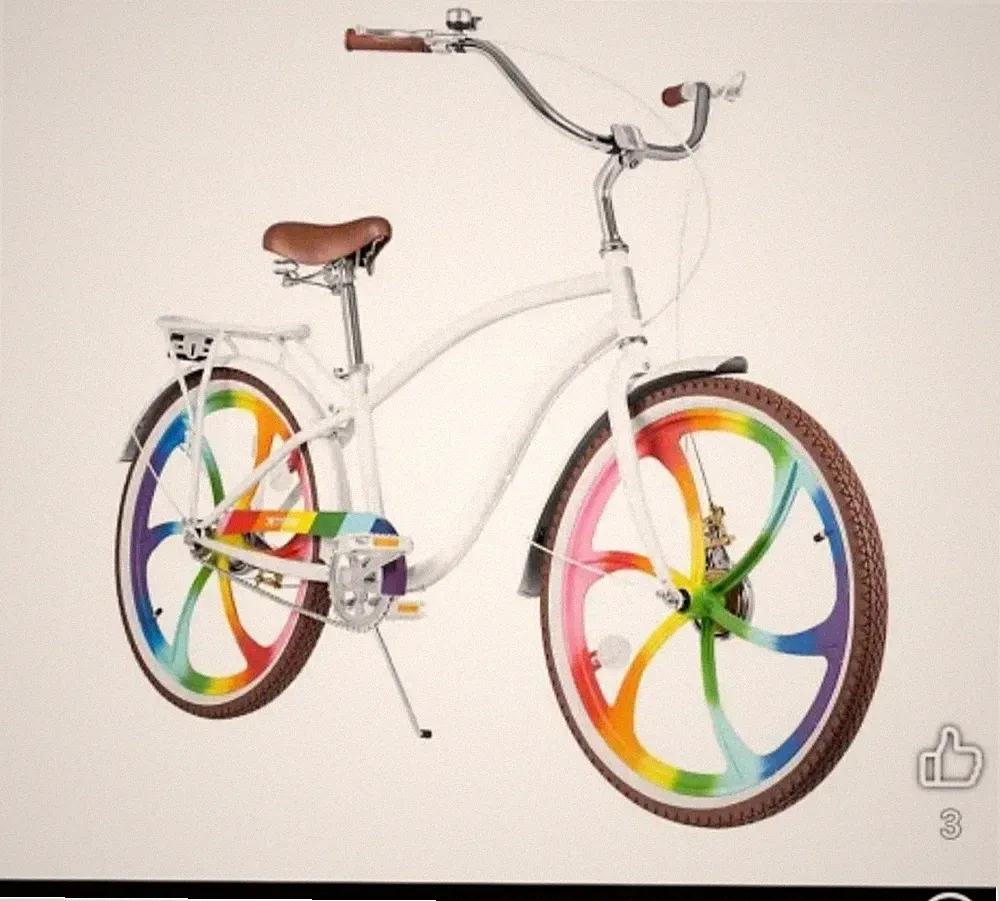 Jetson Zephyr Adult White Rainbow 24 Wheels Hybrid Bike Bicycle
