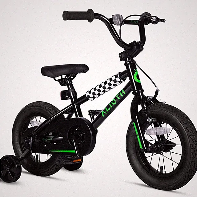 Kids Bike 14 Inch BMX Style Coaster Brake Training Wheels Inky Black 2-8 vollsch