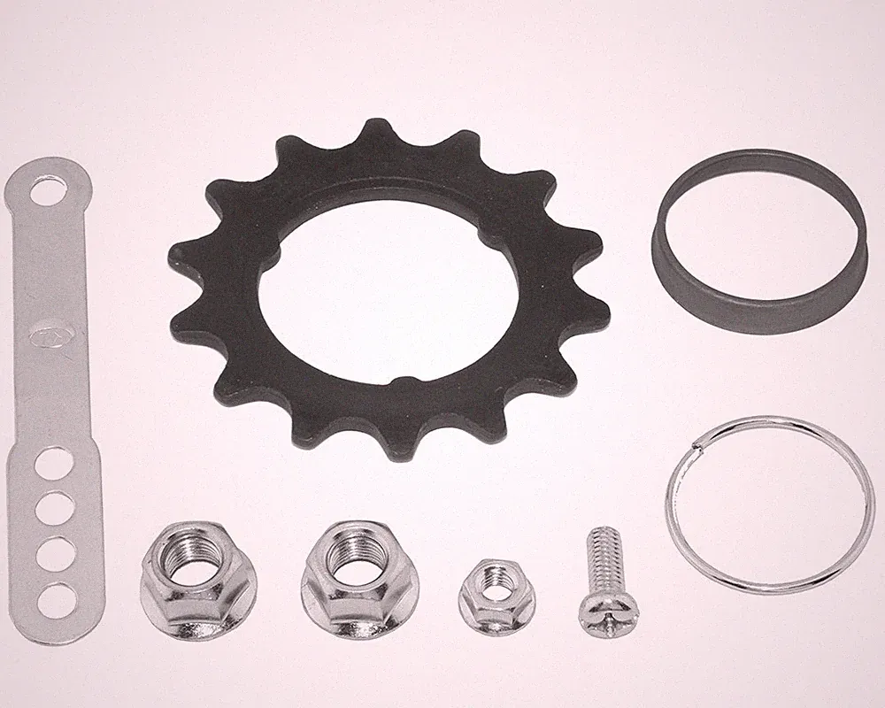 KT 14T Coaster Brake Hub Trim Kit Black Bicycle Rear Wheel Hardware Parts Set.