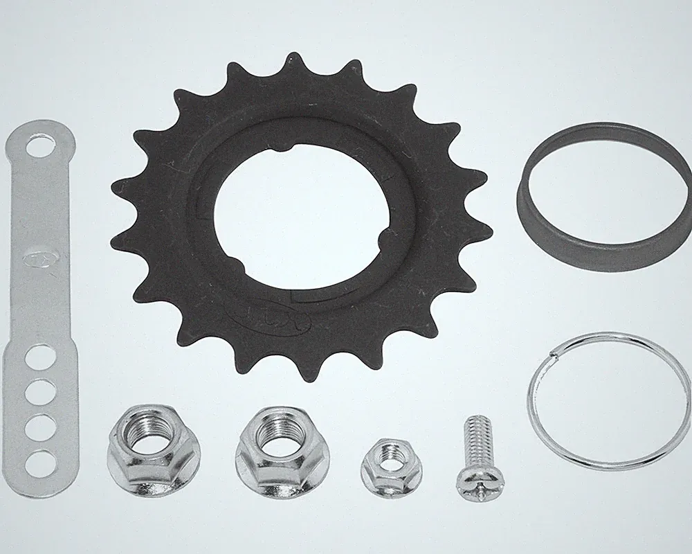 KT 18T Coaster Brake Hub Trim Kit Black Bicycle Rear Wheel Hardware Parts Set.
