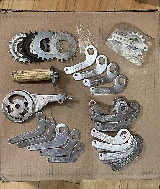 Lot Of Vintage Coaster Brake Bicycle Parts - 3 Sp Shifter Cogs Brake Arms
