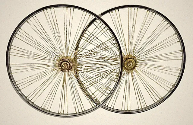 LOWRIDER Bicycle 26” 2 Tone Twisted Dayton 144 Spoke Fan Wheels Front & Coaster.