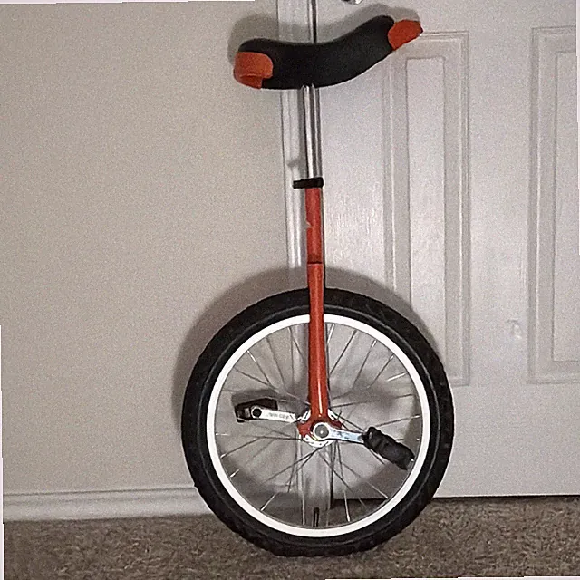 Orange Black 18in Unicycle Adjustable Seat Clincher Tire Steel Frame Used