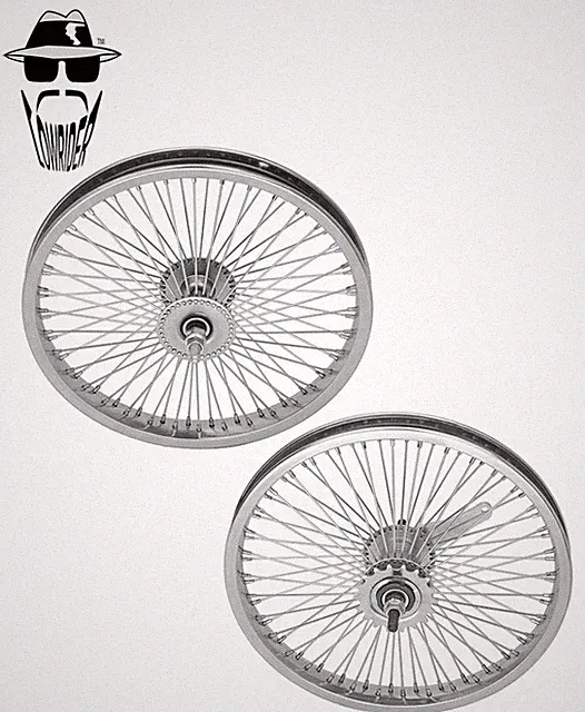 ORIGINAL LOWRIDER 16” Chrome Front & Coaster Bicycle Wheel 72 Spoke 3/8 Axle.