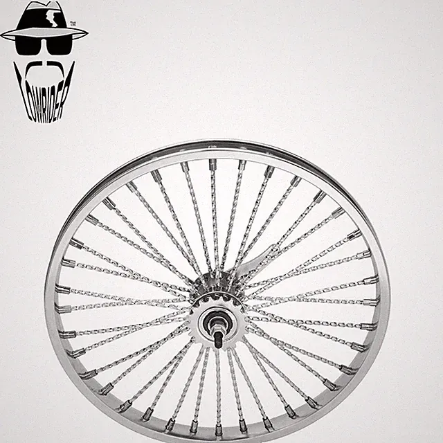 ORIGINAL LOWRIDER 20” Square Twisted Spoke Coaster Wheel 36H 8G Chrome 3/8 Axle.