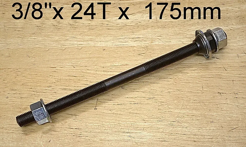 Rear Coaster Hub Axle Spindle 3/8”x 175mm 24T BMX Cruiser Bike Bicycle