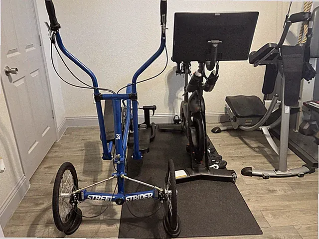 StreetStrider 3i Indoor/Outdoor Bike w/Indoor Trainer Stand - Blue