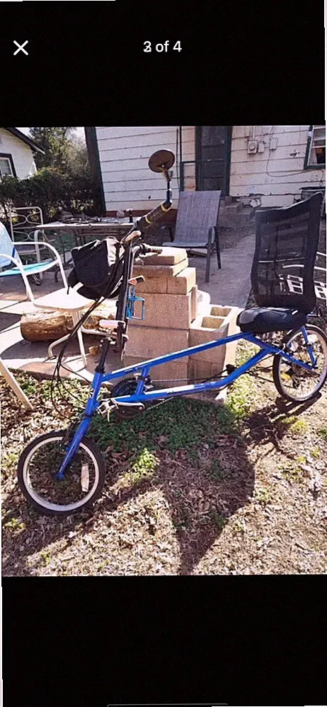 Sun Bicycles EZ-1 Recumbent Bike Blue 20in Adjustable Seat V-Brake Steel