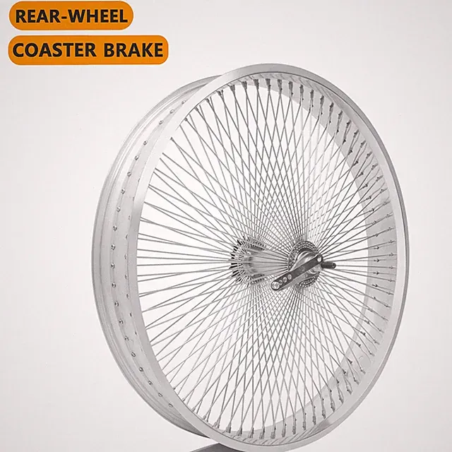 Tracer 26"x4"x13Gx140H Aluminum Polish FAT Rim Bike Rear Wheel Coaster Brake