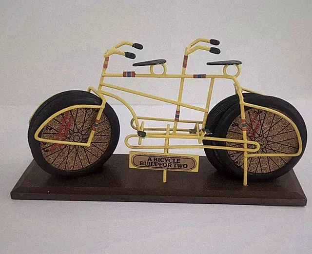 vintage 1970s a bicycle built for 2 coaster set bike coaster wheels