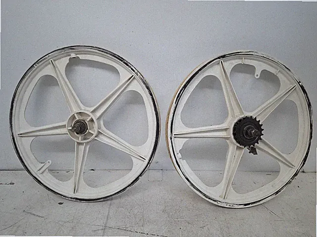 Vintage BMX Sate-Lite Mag-Lite Nylon White Mag Wheels 20-inch Old School Coaster