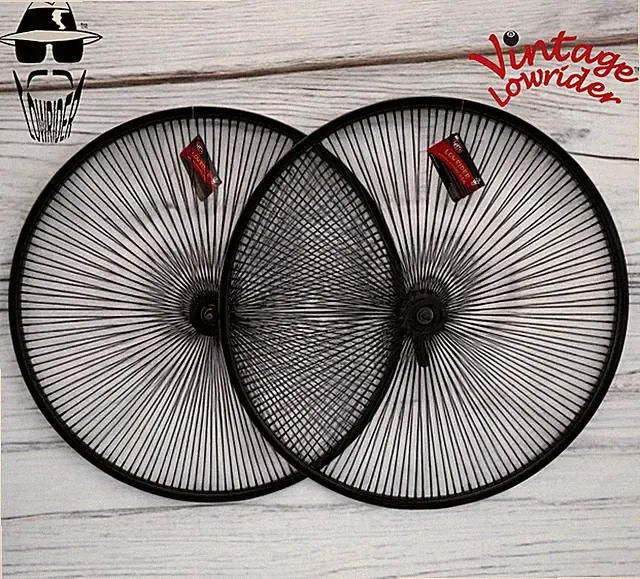 VINTAGE LOWRIDER 29" FRONT OR COASTER WHEEL DAYTON 144 SPOKE 14G 3/8 AXLE BLACK.
