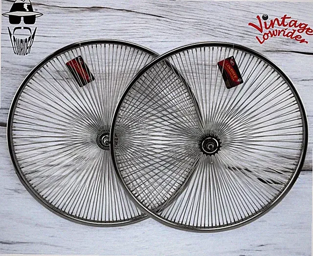 VINTAGE LOWRIDER 29" FRONT OR COASTER WHEEL DAYTON 144 SPOKE 14G 3/8 AXLE CHROME