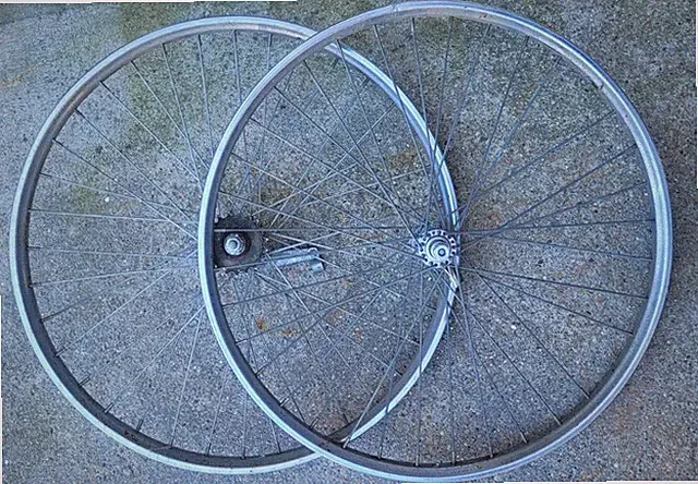 Vtg 70's Huffy 26" Heavy Duty Tandem Klunker Drop Center Coaster Brake Wheel Set